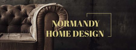 Plantilla de diseño de Home Design Offer with Luxury Sofa Facebook cover 