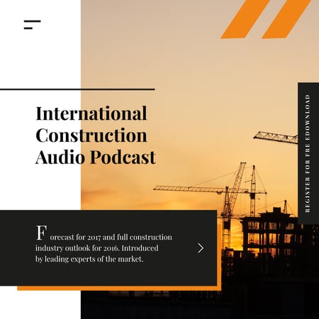 Building Industry Cranes at Construction Site Instagram AD Design Template