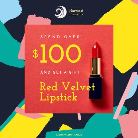 Szablon projektu Special Offer with Red Velvet Lipstick Animated Post