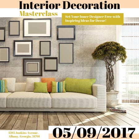 Szablon projektu Interior decoration masterclass with Sofa in room Instagram AD