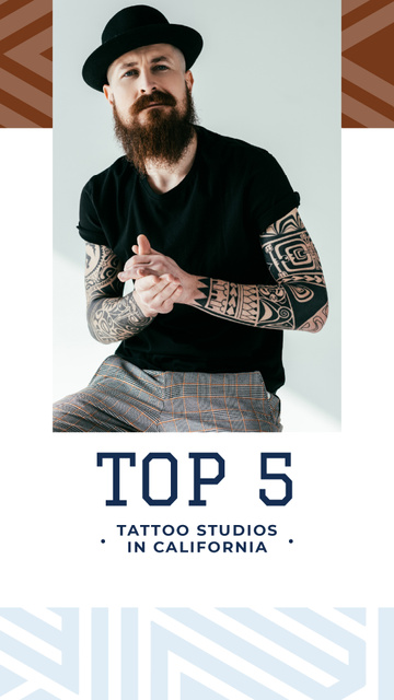 Platilla de diseño Tattoo Studio Offer with Young Tattooed Man Instagram Story