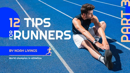 Running Tips Sportsman Training at the Stadium Youtube Thumbnail – шаблон для дизайну