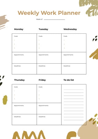 Weekly Work Schedule Planner Schedule Planner Modelo de Design