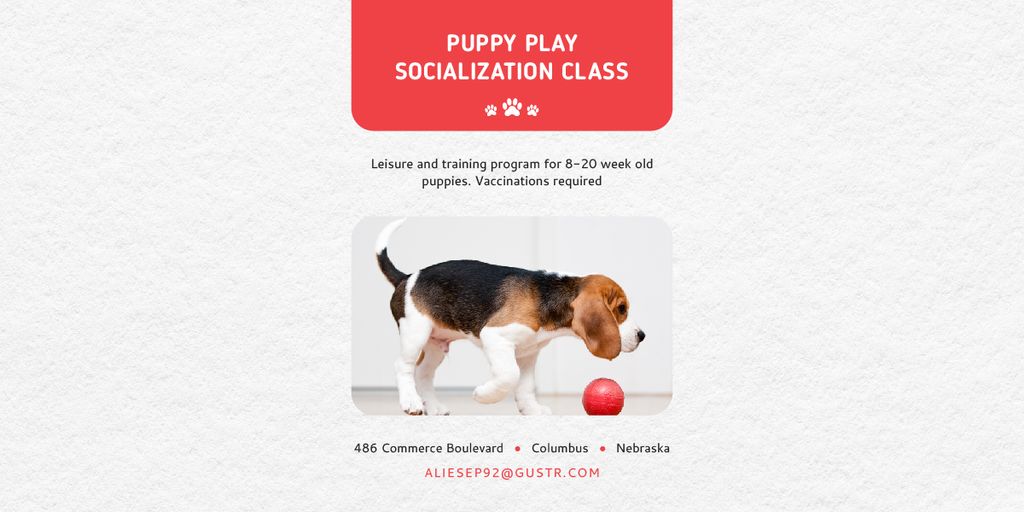 Plantilla de diseño de Puppy play socialization class Image 