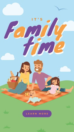 Template di design Family on a picnic in park Instagram Story