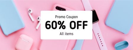 Electronics Sale offer with digital devices Couponデザインテンプレート