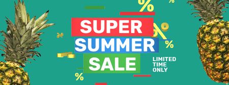 Summer Sale with rotating Pineapples Facebook Video cover Modelo de Design