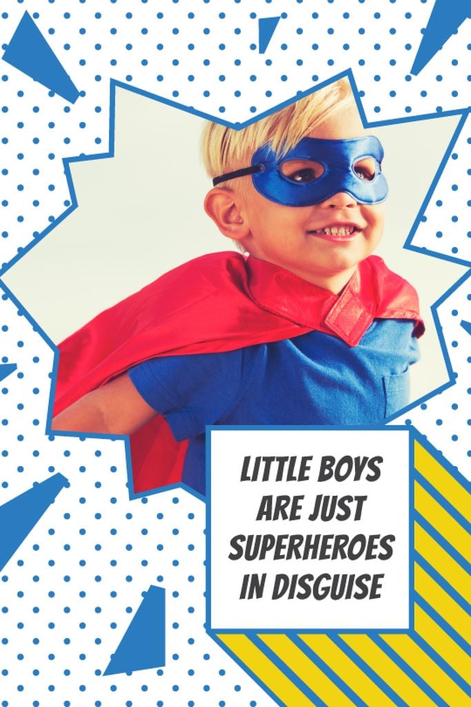 Plantilla de diseño de Kid in superhero costume Tumblr 