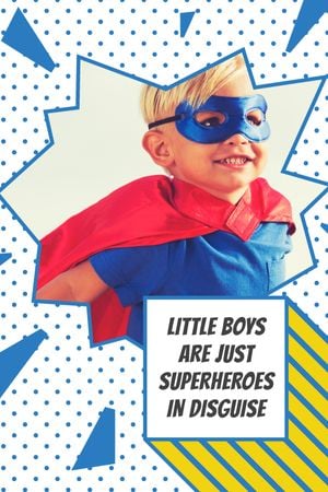Kid in superhero costume Tumblr Design Template