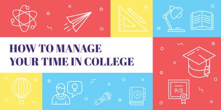 How to manage your time in college poster Image tervezősablon
