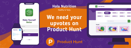 Plantilla de diseño de Product Hunt Education Platform Page on Screen Facebook cover 
