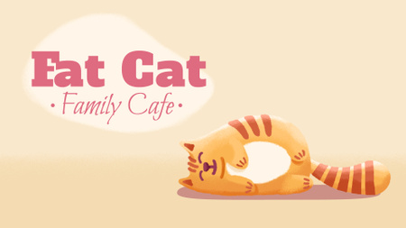Cafe Invitation Resting Red Cat Full HD video Šablona návrhu