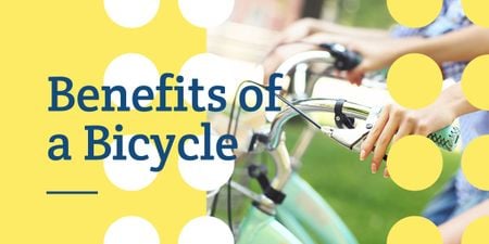 Benefits of a bicycle in yellow Image – шаблон для дизайну