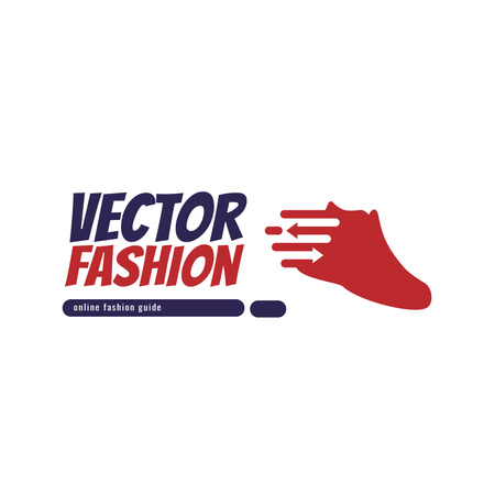 Fashion Guide with Running Shoe in Red Logo Design Template