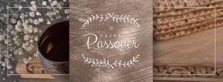 Happy Passover Table with Unleavened Bread Facebook Video cover Design Template