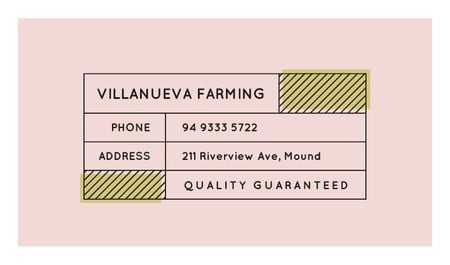 Template di design Minimalistic Lines Frame in Pink Business card