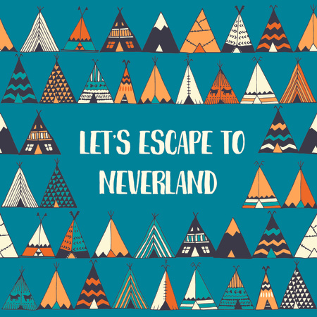 Escape to Neverland illustration Instagram Šablona návrhu
