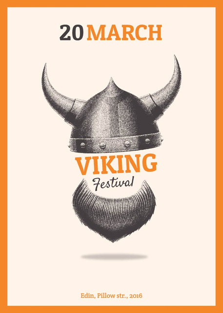 Viking festival announcement Invitation Design Template