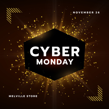 Template di design Cyber Monday with Burst of yellow light Animated Post