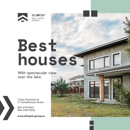 Real Estate Ad Modern House Facade Instagram tervezősablon
