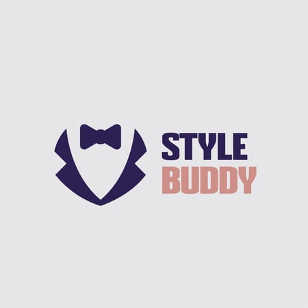 Fashion Ad with Male Suit with Bow-Tie Logo Design Template