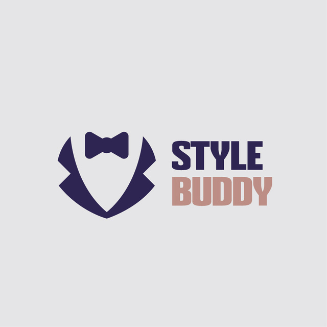Fashion Ad with Male Suit with Bow-Tie Logo Modelo de Design
