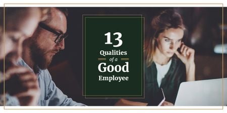Description of Qualities of Good Employee Image Design Template