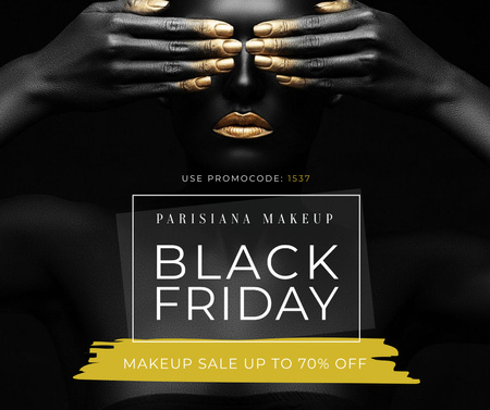 Plantilla de diseño de Makeup store Black Friday sale Facebook 