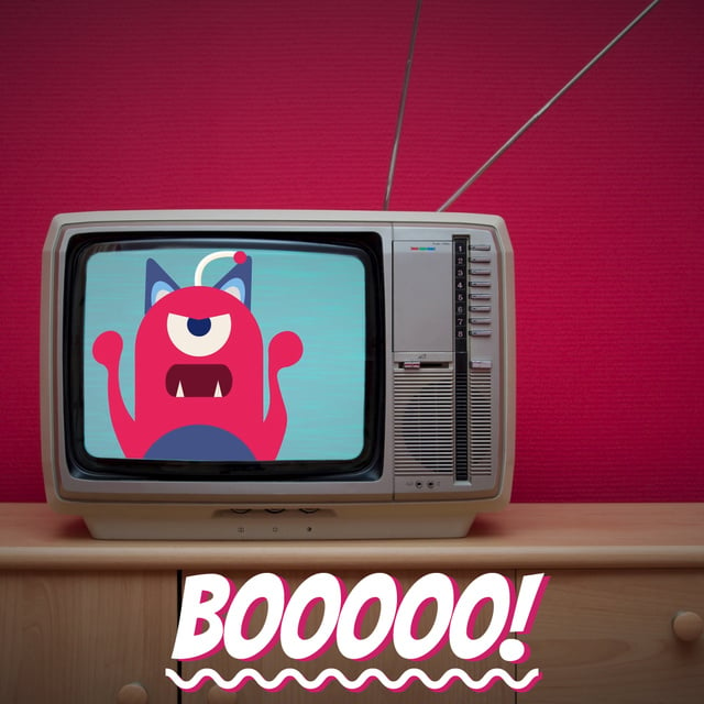 Modèle de visuel Vintage tv with cartoon monster  - Animated Post
