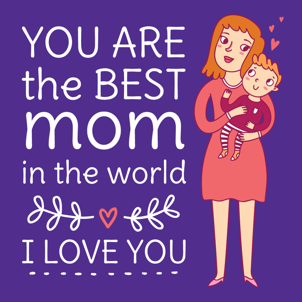Happy Mom holding Child on Mother's Day Instagram Design Template