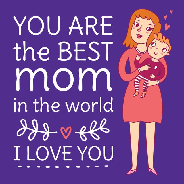 Happy Mom holding Child on Mother's Day Instagram Design Template
