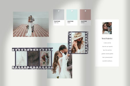 Template di design Romantic Newlyweds by the coast Mood Board