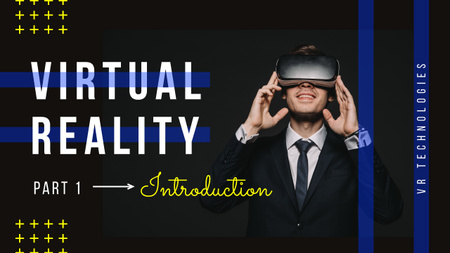 Virtual Reality Guide Man in VR Glasses Youtube Thumbnail Design Template