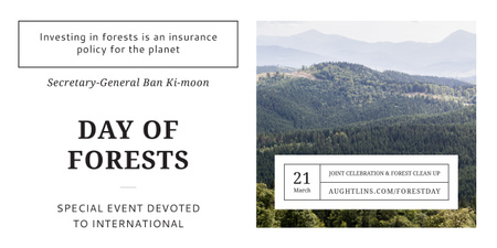 International Day of Forests Event Scenic Mountains Image Design Template