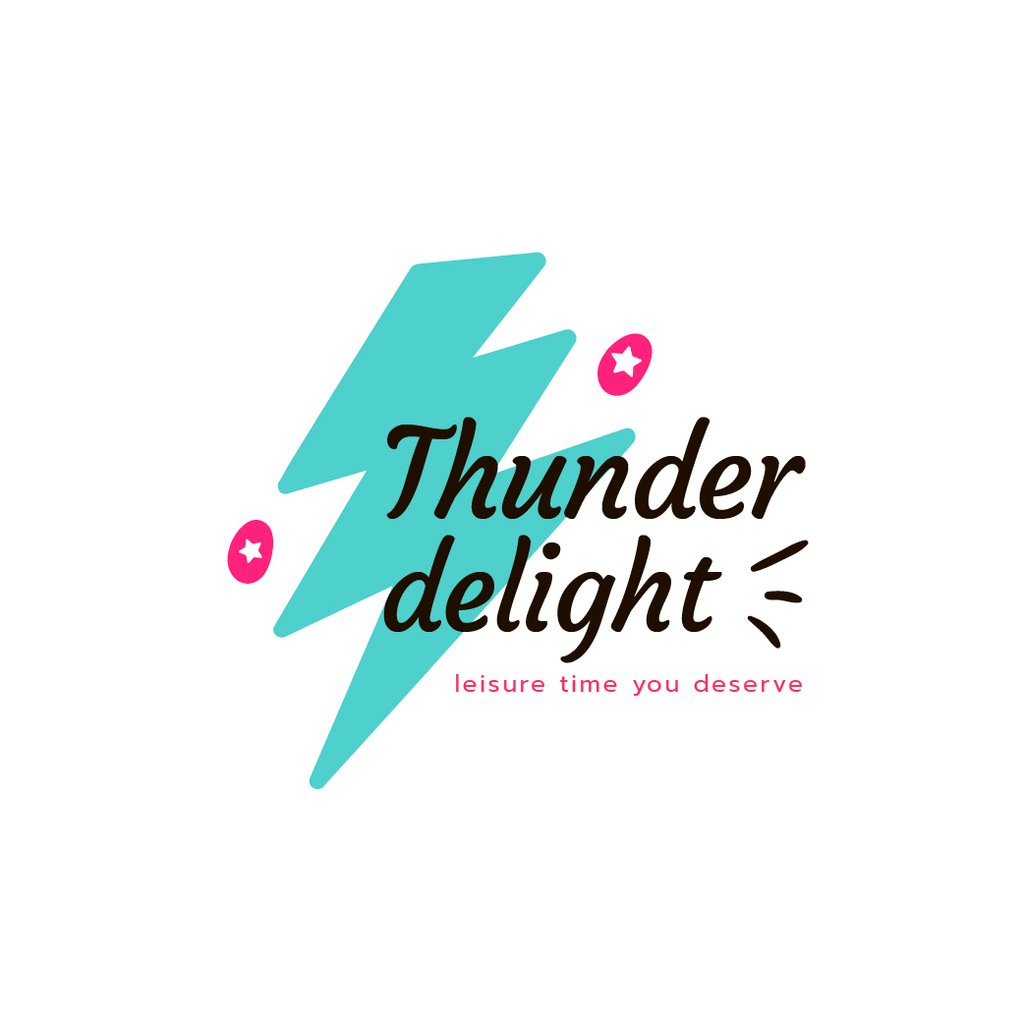 Leisure Services Ad with Thunder Icon in Blue Logo Design Template