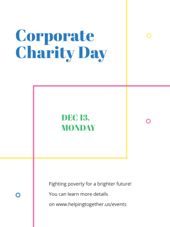 Platilla de diseño Corporate Charity Day on simple lines Poster US