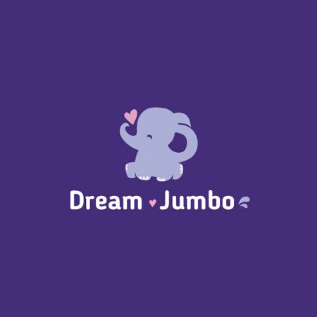 Kids' Products Ad with Funny Elephant Animated Logo Design Template