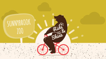 Zoo Invitation Bear Riding Bicycle Full HD video Design Template