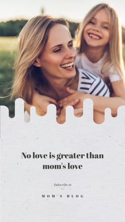 Designvorlage Smiling girl with her mother für Instagram Story