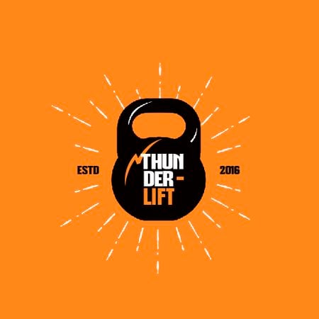 Sport Club Ad with Kettlebell Icon Animated Logo Design Template