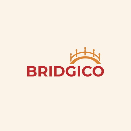 Elegant Bridge Icon in Yellow Logo Design Template