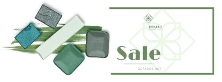 Cosmetics Sale with Eyeshadow Palette Facebook coverデザインテンプレート