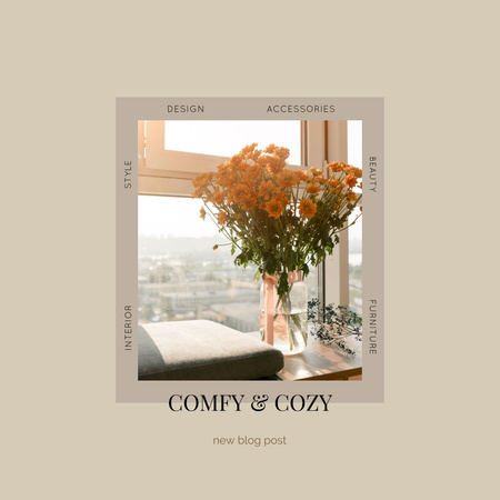 Design Offer with Cozy Interior Instagram – шаблон для дизайну