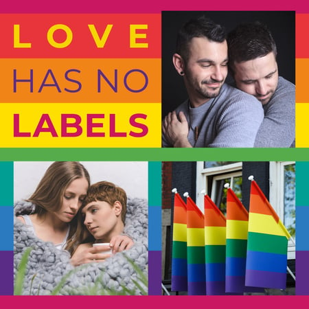 Modèle de visuel Pride Month with LGBT couple hugging - Instagram