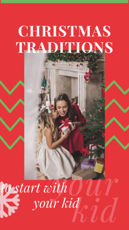 Family sharing Christmas gifts Instagram Story Design Template