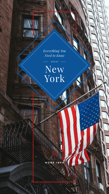 Plantilla de diseño de USA flag on New York building Instagram Story 