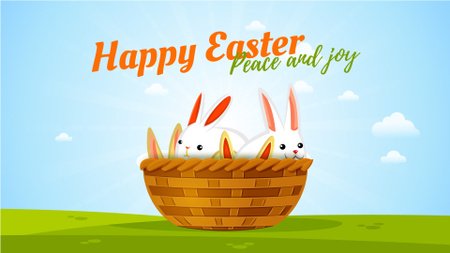 Easter Greeting Bunnies in Basket Full HD video tervezősablon