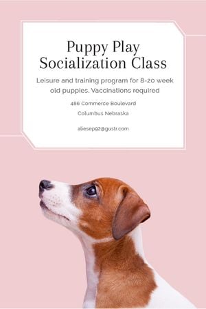 Puppy socialization class with Dog in pink Tumblr tervezősablon