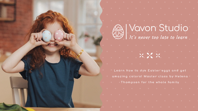 Child with Easter eggs Full HD video Modelo de Design