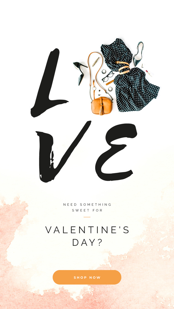 Valentines Stylish clothes and Accessories Instagram Story Design Template